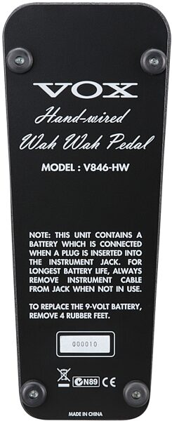 Vox V846 Handwired Wah Pedal, Back
