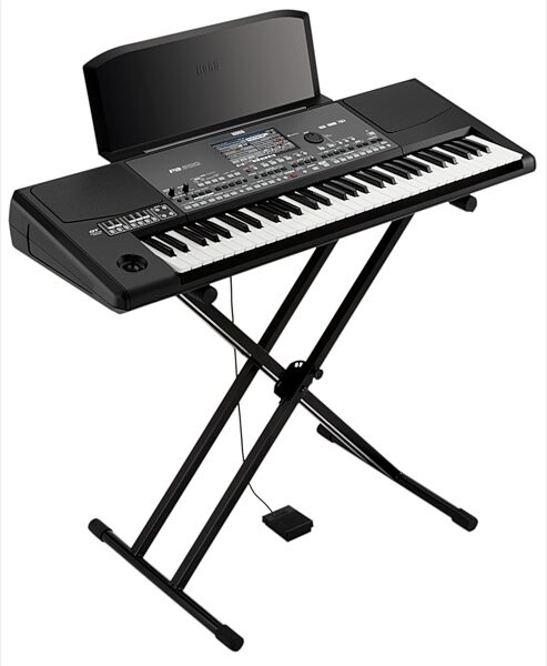 Korg Pa600QT Arranger Workstation Keyboard, 61-Key, Shown with Optional Accessories