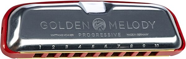 Hohner M544BX Golden Melody Progressive Harmonica, Chrome, Key Db, Action Position Back