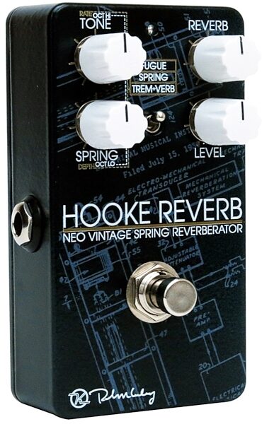 Keeley Hooke Spring Reverb Tremolo and Fugue Pedal, New, Angle