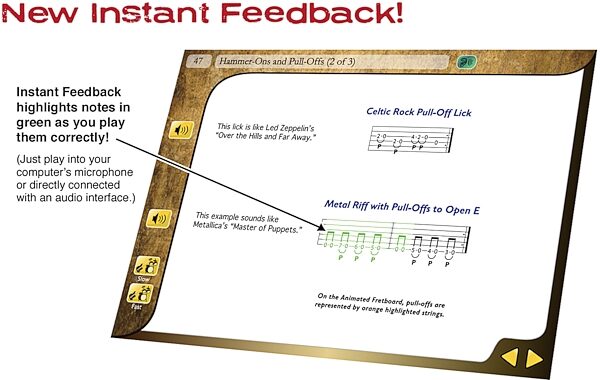 eMedia Interactive Rock Guitar Instructional Software, Screenshot Feedback