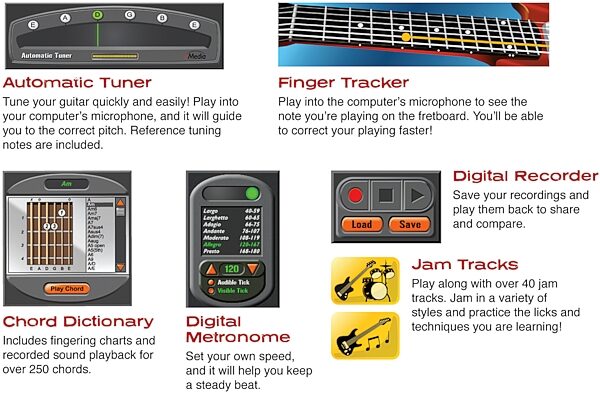 eMedia Interactive Rock Guitar Instructional Software, Screenshot Tools
