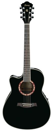 Ibanez AEF18LE Left-Handed Acoustic-Electric Guitar, Black