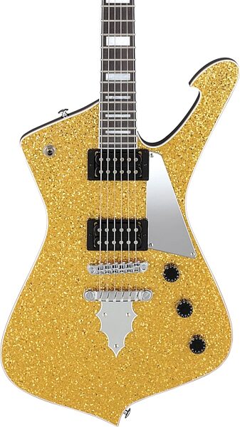Ibanez PS60 Paul Stanley Electric Guitar (with Gig Bag), Gold Sparkle, Action Position Back
