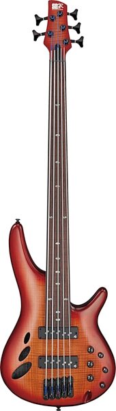 Ibanez SRD905F Bass Workshop Fretless Electric Bass, Brown Topaz, Action Position Back