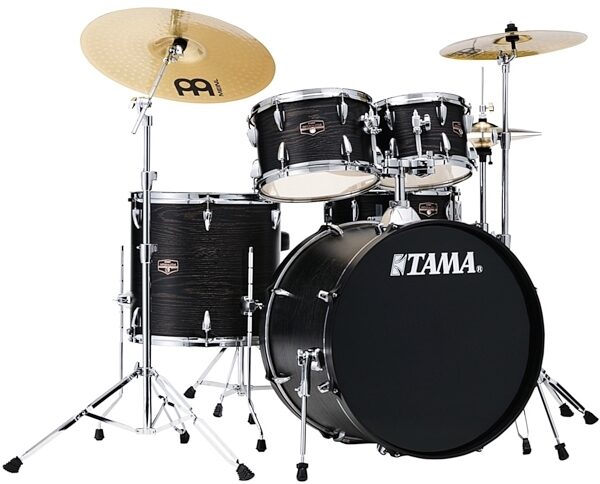 Tama IE52C Imperialstar Drum Kit, 5-Piece (with Meinl Cymbals), Black Oak, Main