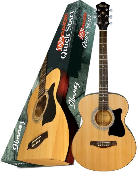 Ibanez IJVC50 Jam Pack Grand Concert Acoustic Guitar Package, Natural, Natural