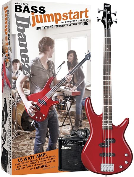 Ibanez IJXB190 Jumpstart Electric Bass Package, Transparent Red Package