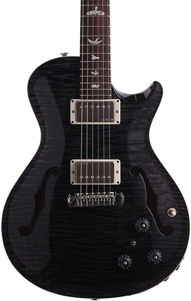 PRS Paul Reed Smith Singlecut Hollowbody II Electric Guitar (with Case), Gray Black - Body Front