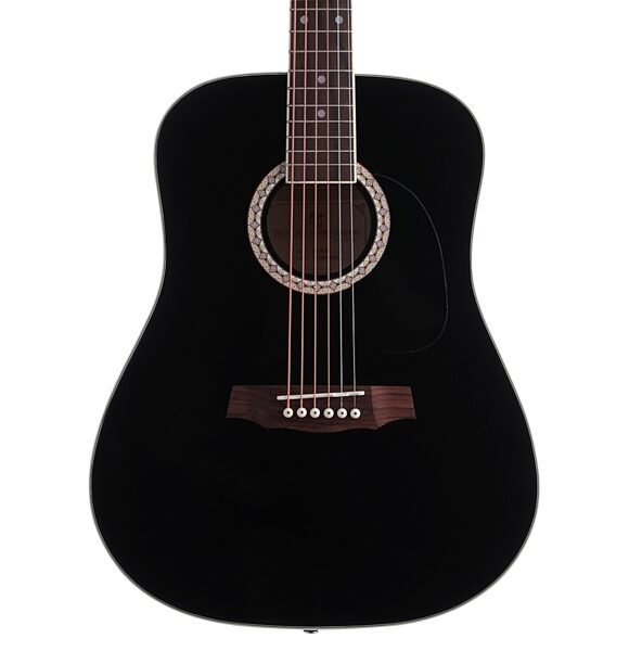 Arcadia DL38 3/4-Size Acoustic Guitar Package, Black - Body Front