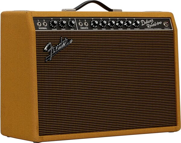 Fender Exclusive Limited Edition '65 Deluxe Reverb Tweed Guitar Combo Amplifier, Action Position Back