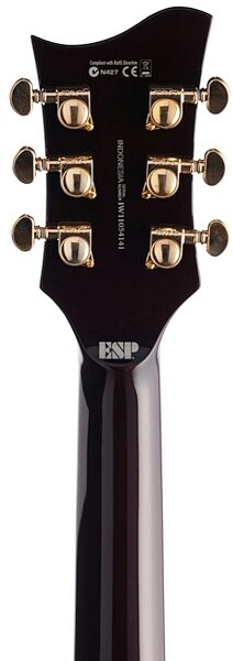 ESP LTD Xtone PC2V Electric Guitar (with Case), Brown Sunburst - Headstock Back
