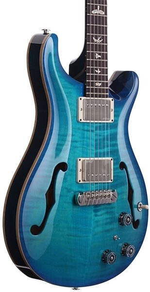 PRS Paul Reed Smith Hollowbody II 2013 Guitar (with Case), Makena Blue - Body Angle