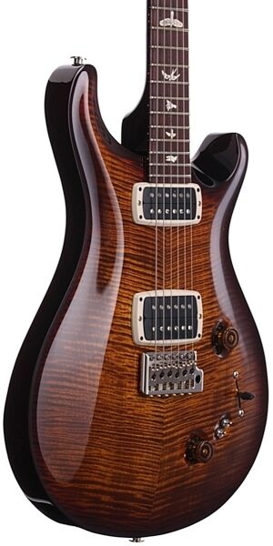 PRS Paul Reed Smith 408 10 Top 2013 Electric Guitar (with Case), Black Gold Burst - Body Angle