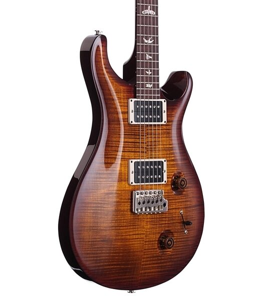 PRS Paul Reed Smith Custom 22 10 Top 2013 Electric Guitar (with Case), Black Gold Burst - Body Angle