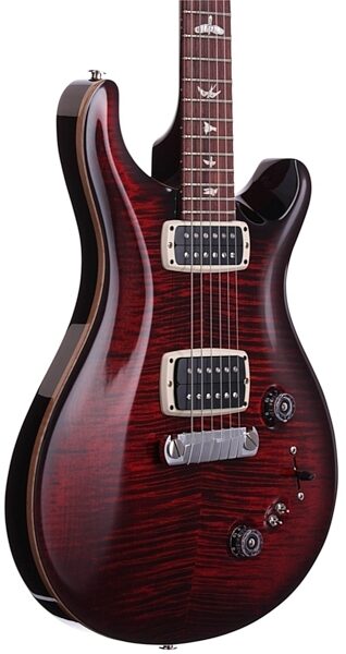 PRS Paul Reed Smith 408 Stop Tail 10 Top 2013 Electric Guitar (with Case), Fire Red Burst - Body Angle