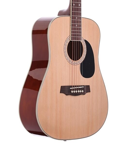Arcadia DL38 3/4-Size Acoustic Guitar Package, Natural - Body Angle