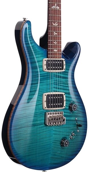 PRS Paul Reed Smith 408 10 Top 2013 Electric Guitar (with Case), Makena Blue - Body Angle