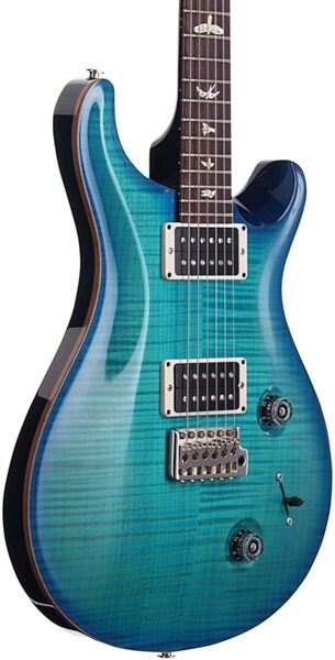 PRS Paul Reed Smith Custom 22 10 Top 2013 Electric Guitar (with Case), Makena Blue - Body Angle