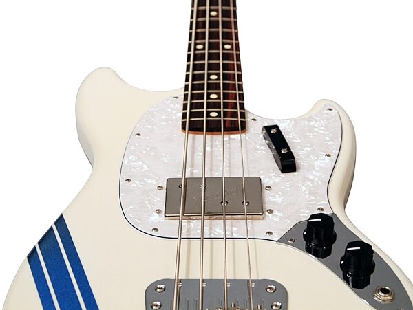 Fender Pawn Shop Mustang Electric Bass with Gig Bag, Closeup View 4