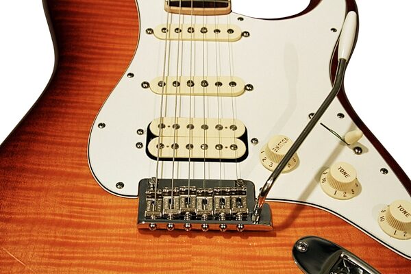 Fender Select Stratocaster HSS Electric Guitar, Rosewood Fingerboard with Case, Closeup View 11