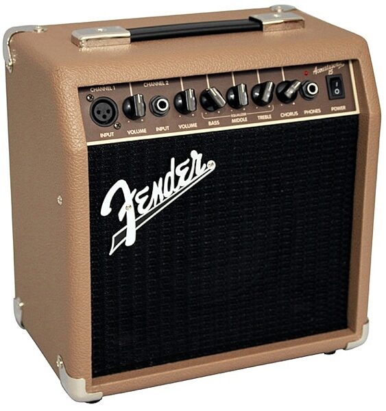 Fender Acoustasonic 15 Acoustic Guitar Combo Amplifier (15 Watts), New, Closeup View 2