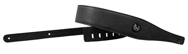 Vorson Textured Leather Padded Guitar Strap, Black, Black 2