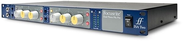 Focusrite ISA Two Dual-Channel Microphone Preamplifier, New, Angle