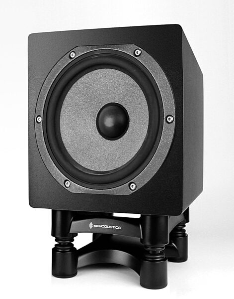 IsoAcoustics Subwoofer Monitor Isolation Stands, ISO-L8R200SUB - In Use with Sub
