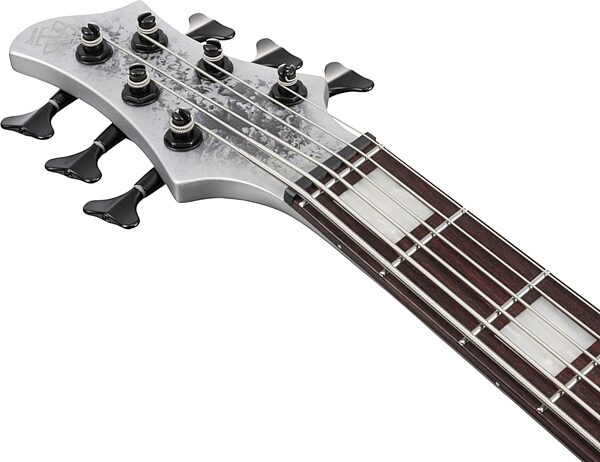 Ibanez BTB 25th Anniversary Bass Guitar, 6-String, Silver Blizzard, Action Position Back