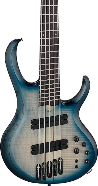 Ibanez BTB705 Bass Workshop Multi-scale Electric Bass, Cosmic Blue Burst, Action Position Back