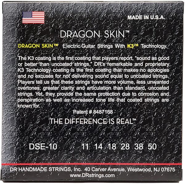 DR Strings Dragon Skin Clear Coated Electric Guitar Strings, Heavy, 11-50, 2-Pack, view