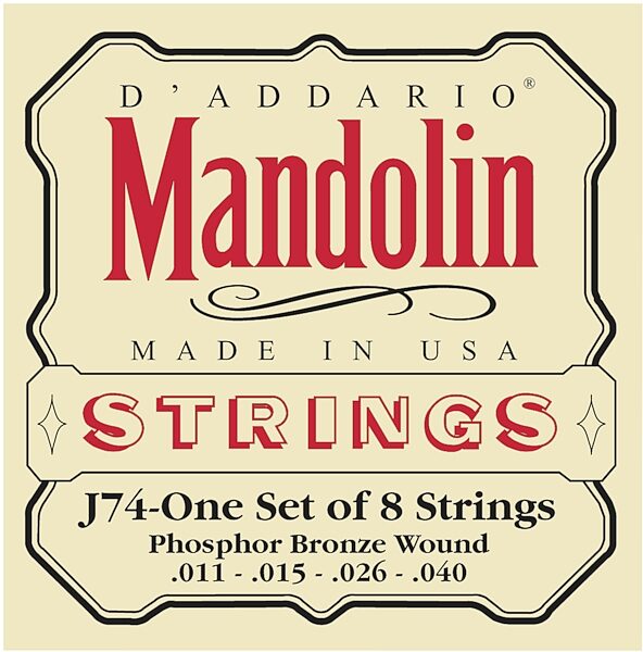 D'Addario J74 Phosphor Bronze Mandolin Strings (Medium, 11-40), Main
