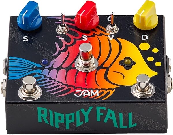 JAM Pedals RipplyFall Bass Chorus Vibrato Phaser Pedal, Action Position Side