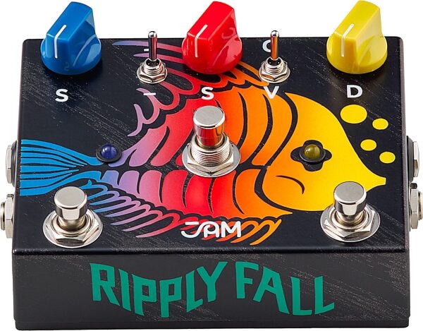 JAM Pedals RipplyFall Bass Chorus Vibrato Phaser Pedal, Action Position Back