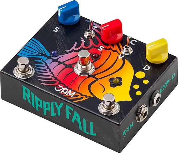 JAM Pedals RipplyFall Bass Chorus Vibrato Phaser Pedal, Action Position Back