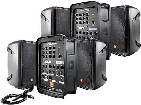 JBL EON 208P Portable PA System, Pair, pack