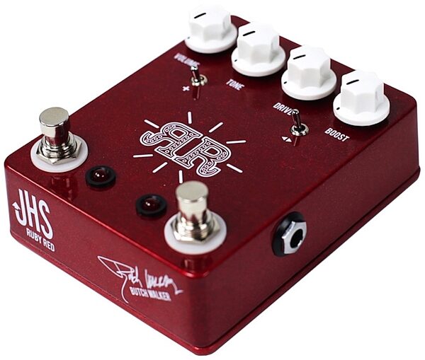 JHS Ruby Red Overdrive Fuzz Boost Pedal, Side