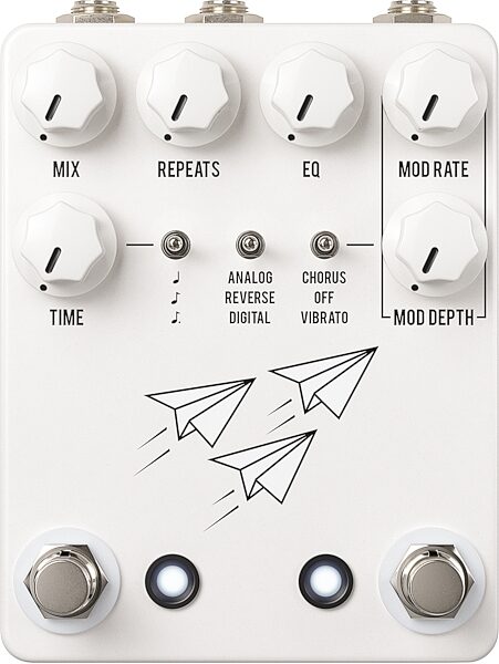 JHS Flight Delay Pedal, White, Open Box (Like New), Action Position Back