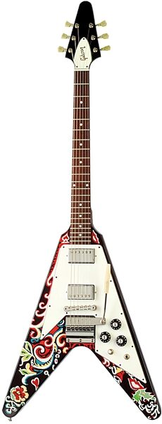 Gibson Jimi Hendrix Psychedelic Flying V Electric Guitar (with Case), Main