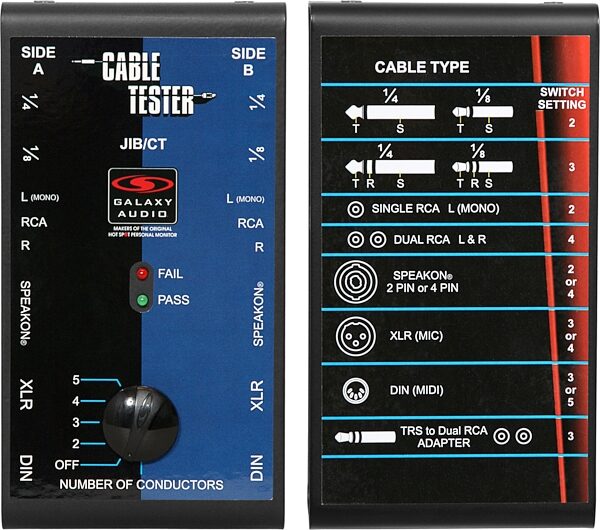 Galaxy Audio JIB/CT Cable Tester, Action Position Front