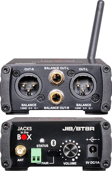 Galaxy Audio JIB/BT8R Stereo Bluetooth Receiver, Action Position Front