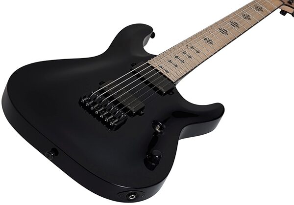 Schecter Jeff Loomis JL7 Electric Guitar, Black - Body Skewed