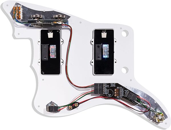 EMG JMaster Loaded Pickguard System, White, Rear detail Back