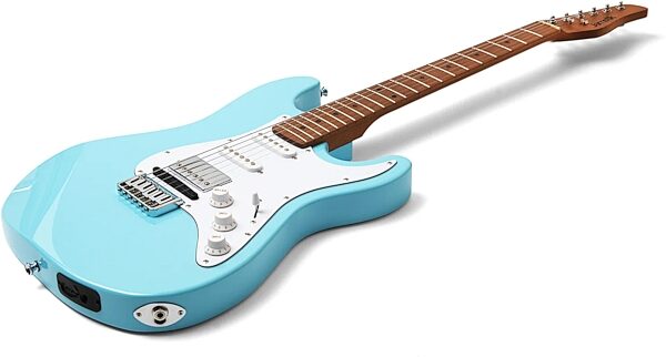 Jamstik Studio MIDI Electric Guitar (with Gig Bag), Baby Blue, Blemished, Action Position Back