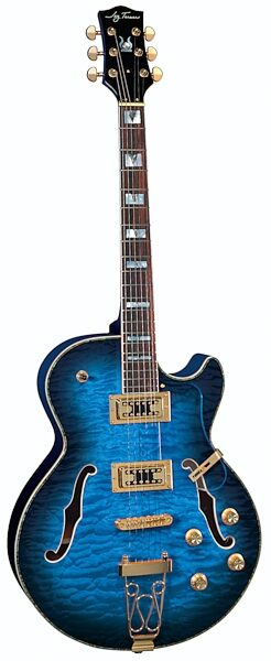 Jay Turser JT155 Hollow-Body Jazz Electric Guitar, Blue Burst