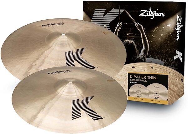 Zildjian K Paper Thin Crash Cymbal Pack, 18 and 20 inch, Action Position Back