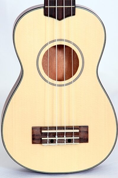 Kala SSTUS Solid Spruce Travel Soprano Ukulele (with Gig Bag), Front