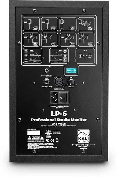 Kali Audio LP-6 V2 Powered Studio Monitor, Black, Single Speaker, Action Position Back