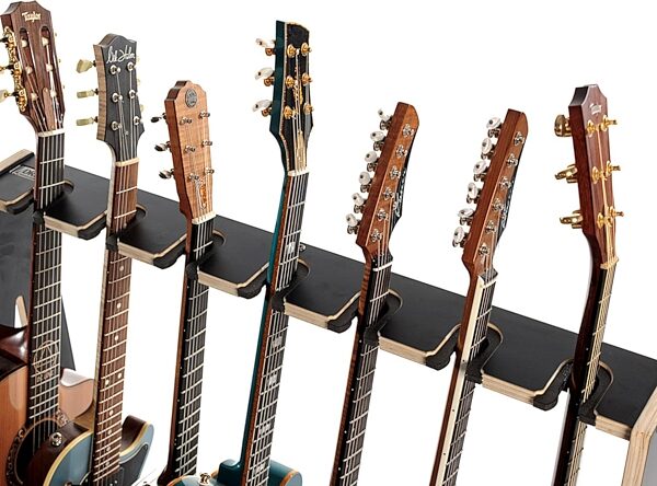 DRS Racks Alpha 7 Black Guitar Rack (7-Space), Black, Action Position Back